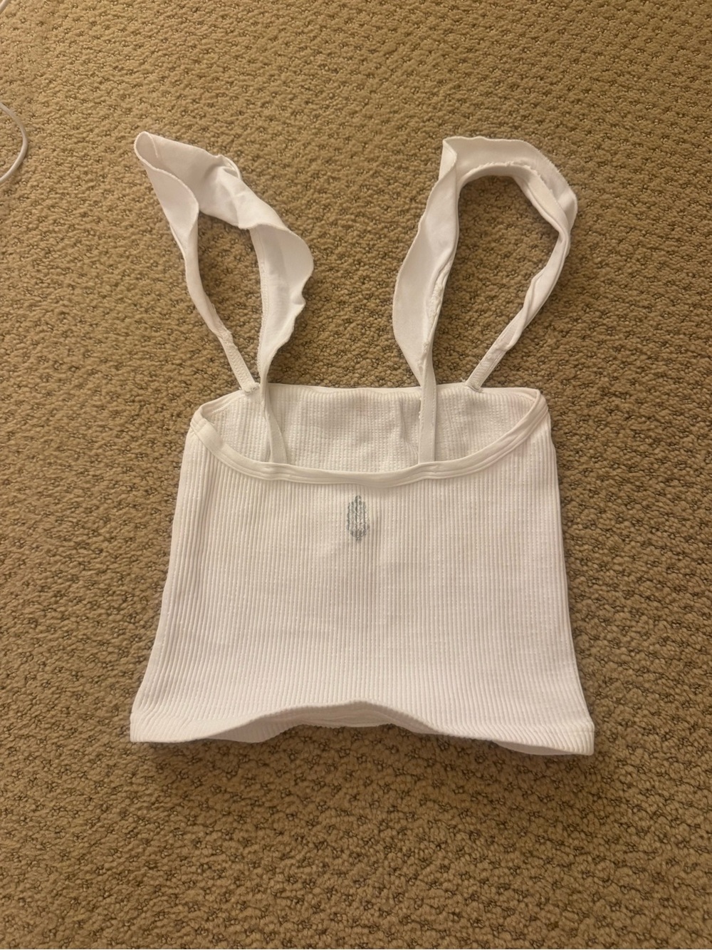 Free People White Ribbed Crop Tank Top - size xs/s - Picture 2 of 2